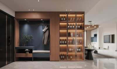 现代玄关柜3D模型下载